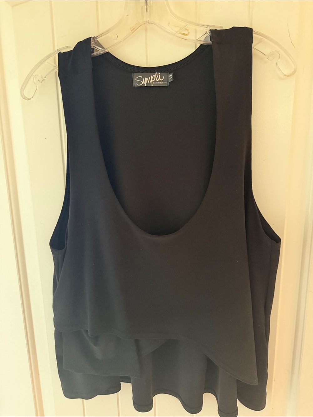 Sympli Black Layered Scoop Tank